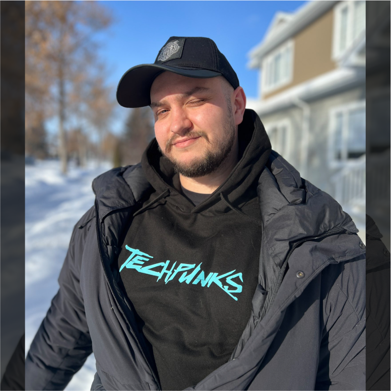 Sergii K. rocking the TECHPUNKS Hoodie